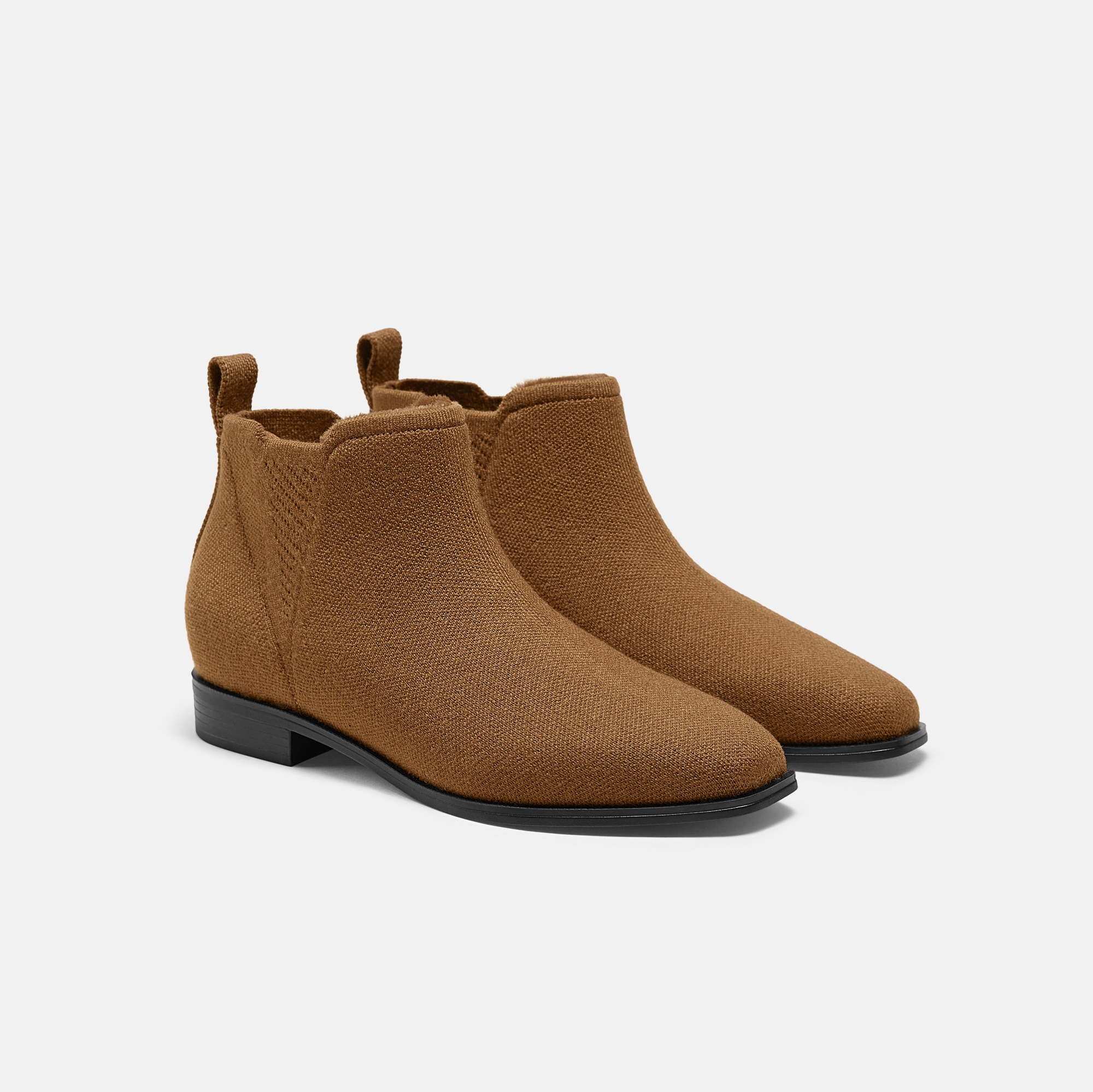 Square-Toe Slip-On Chelsea Boots-Winter Limited Edition (Ryan Slip-On) - Caramel Wool Water Rpt
