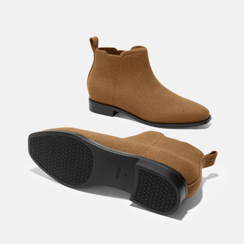 Square-Toe Slip-On Chelsea Boots-Winter Limited Edition (Ryan Slip-On), CARAMEL WOOL WATER RPT, EU38 | VIVAIA