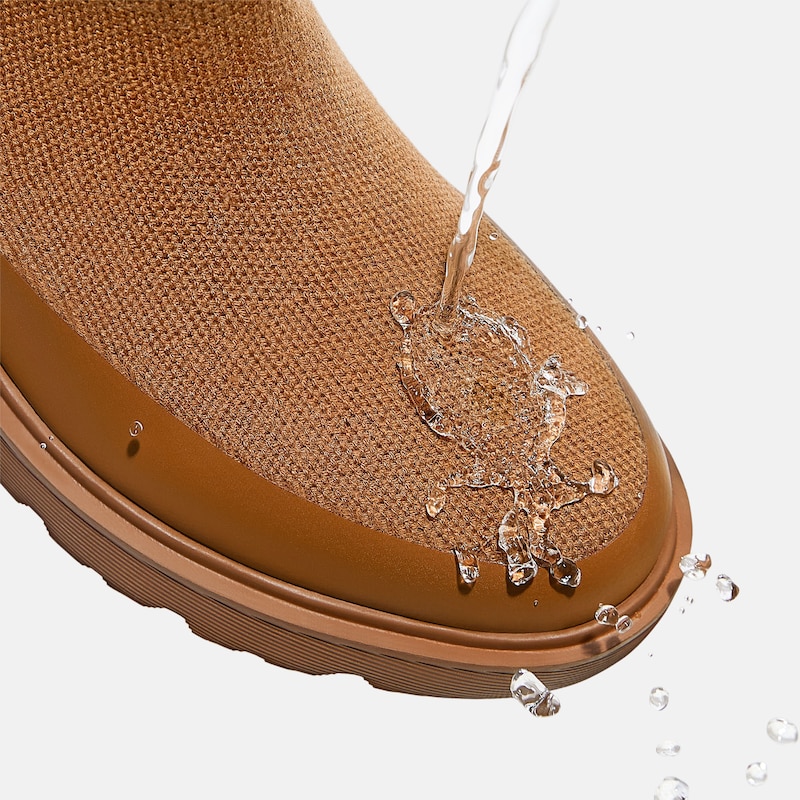 Faux Fur Platform Chunky Wedge Boots (Elaine), CARAMEL WOOL, EU38 | VIVAIA