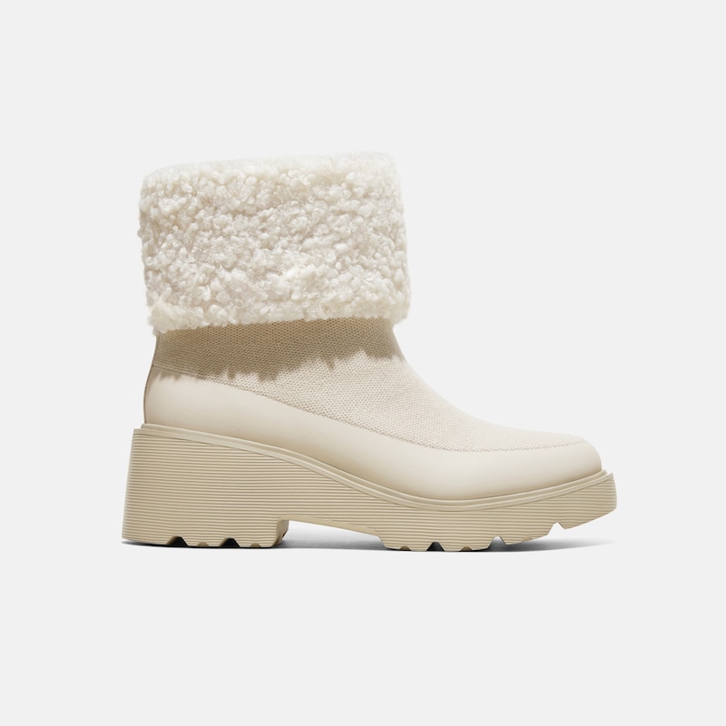 Faux Fur Platform Chunky Wedge Boots(Elaine), CREAM IVORY WOOL, EU36 | VIVAIA
