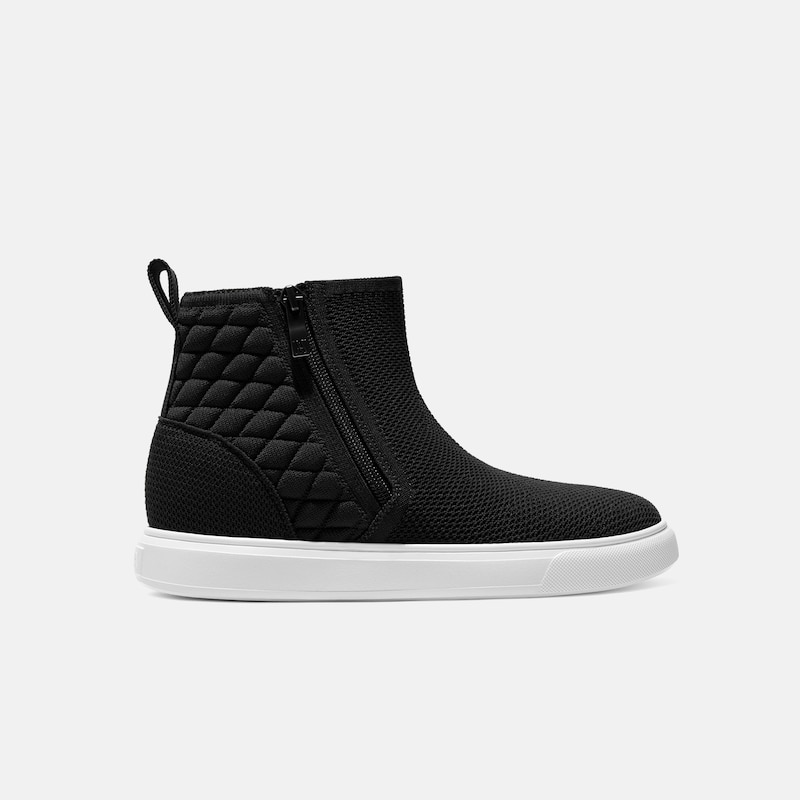 Round-Toe Hidden Wedge Sneakers (Casey), Black, EU39 | VIVAIA