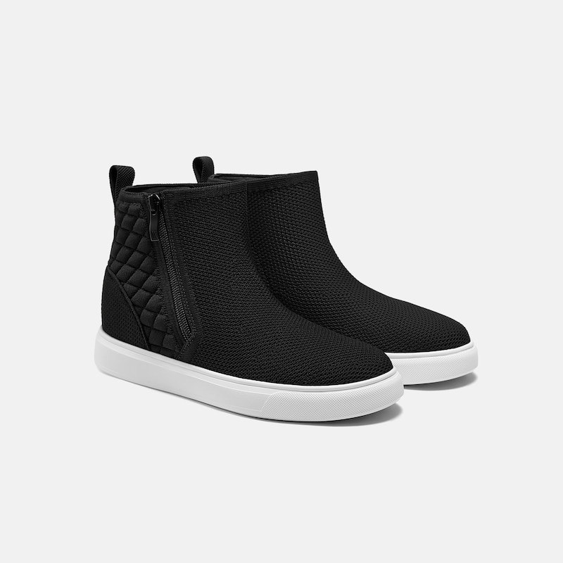 Round-Toe Hidden Wedge Sneakers (Casey), Black, EU39 | VIVAIA