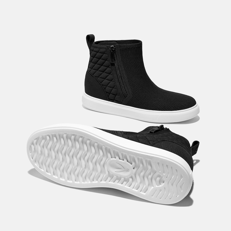 Round-Toe Hidden Wedge Sneakers (Casey), Black, EU39 | VIVAIA