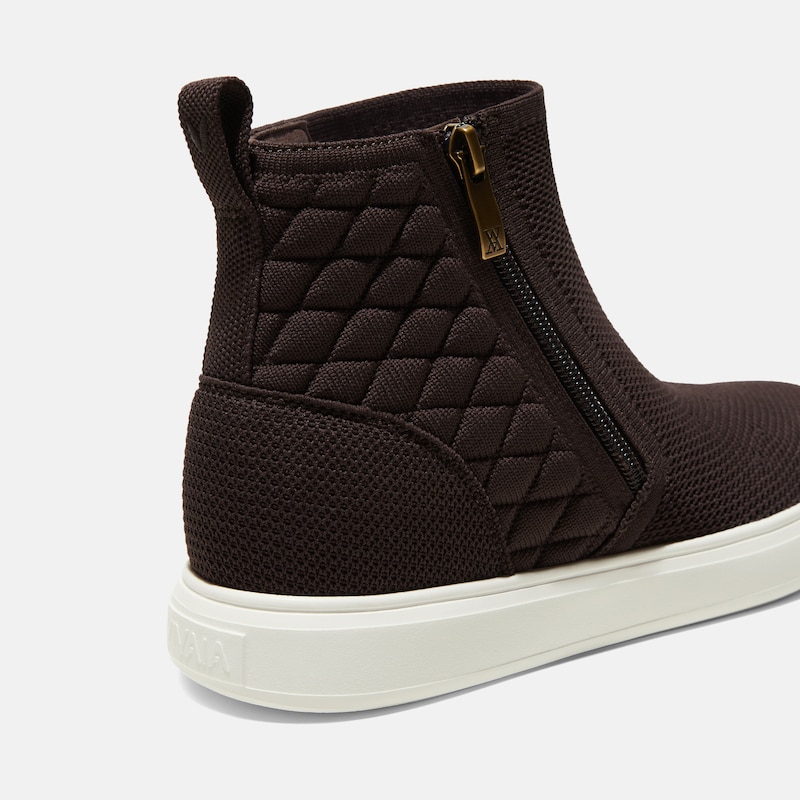 Round-Toe Hidden Wedge Sneakers (Casey), DARK CHOCOLATE, EU39 | VIVAIA