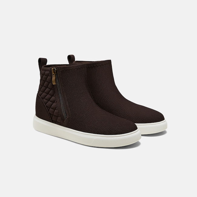 Round-Toe Hidden Wedge Sneakers (Casey) - Dark Chocolate