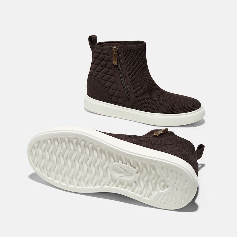 Round-Toe Hidden Wedge Sneakers (Casey), DARK CHOCOLATE, EU39 | VIVAIA