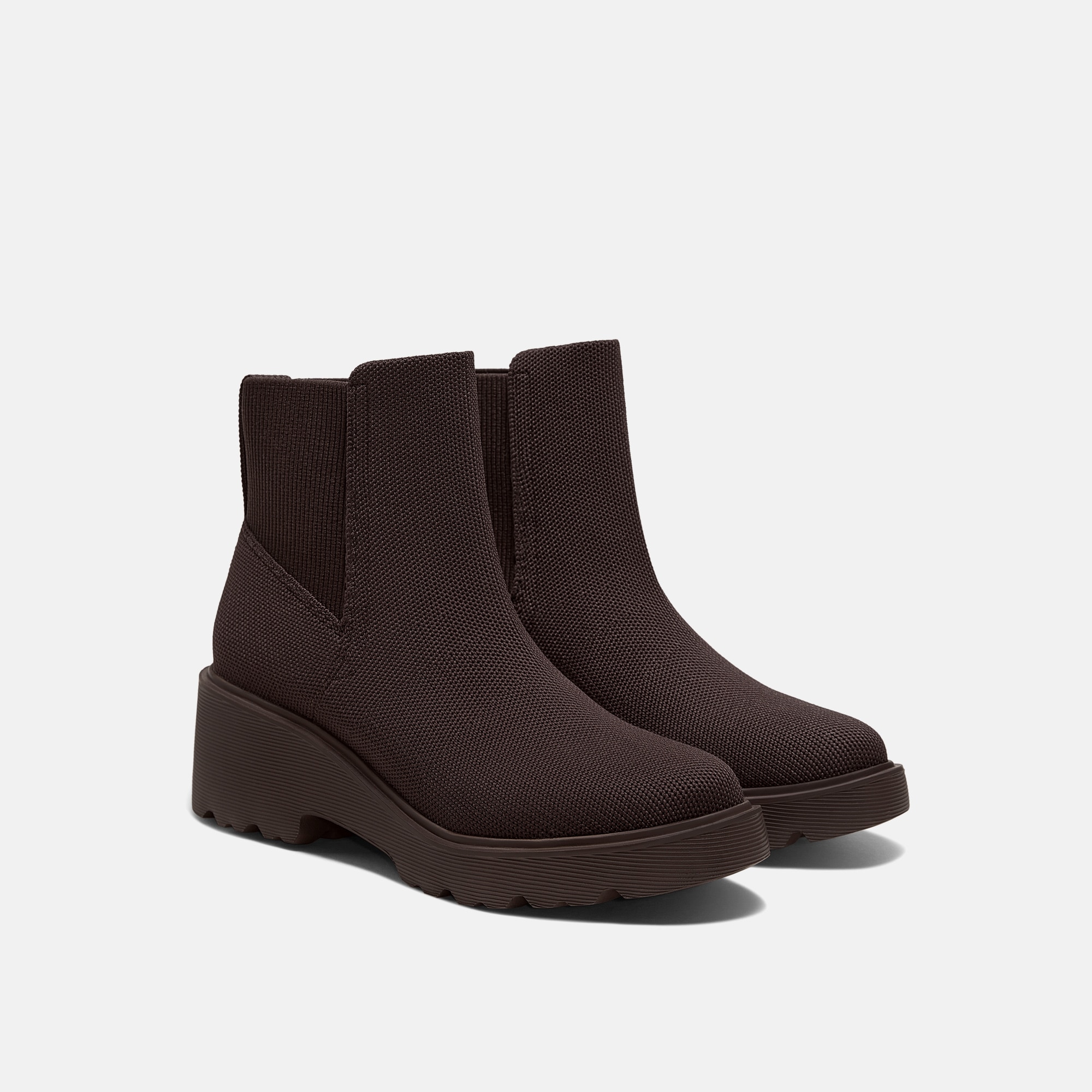 Round-Toe Chunky Platform Travel Boots (Everly) - Dark Chocolate