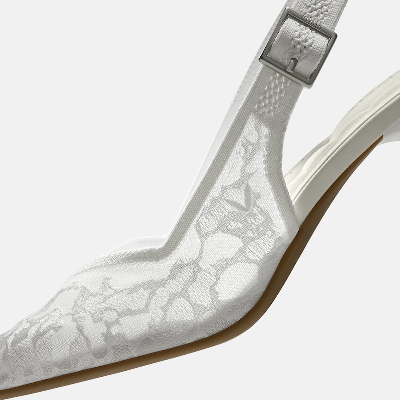 Pointed-Toe Lace Reborn™ Slingback Heels (Addison), WHITE LACE embroidery, EU39 | VIVAIA
