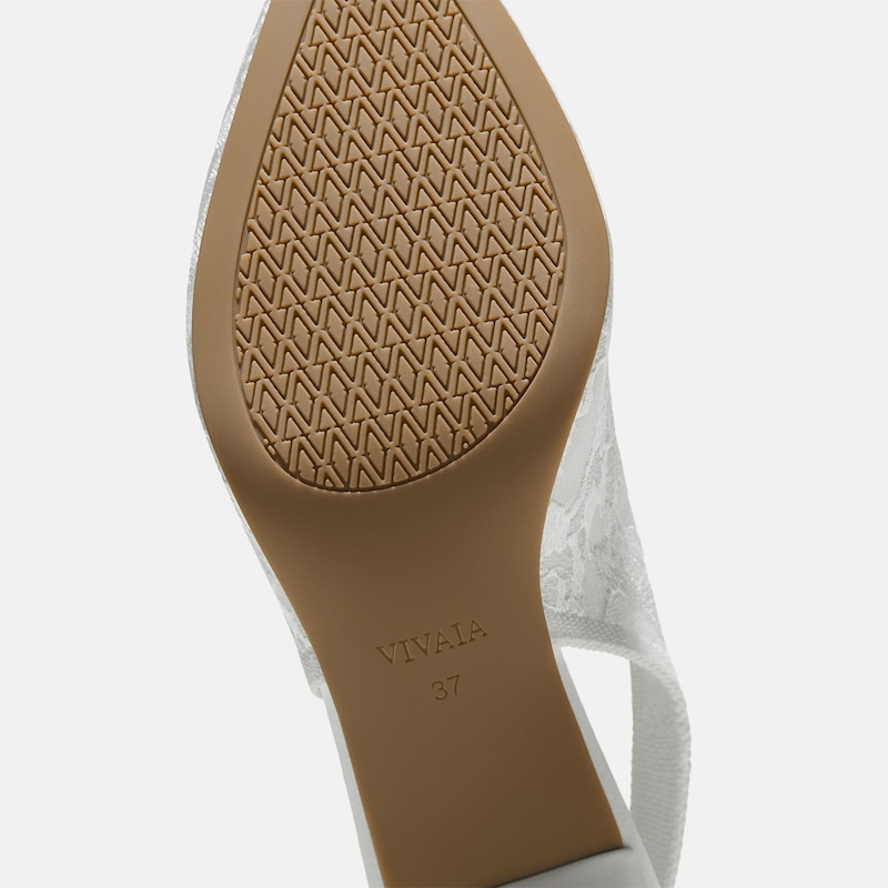 Pointed-Toe Lace Reborn™ Slingback Heels (Addison), WHITE LACE embroidery, EU39 | VIVAIA