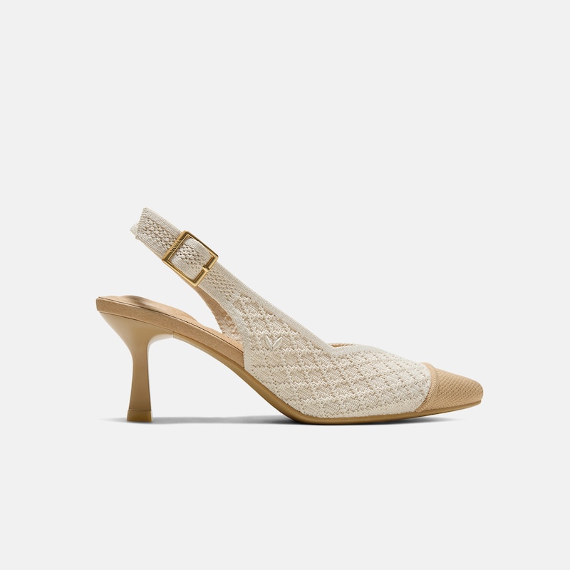 Pointed-Toe Slingback Heels (Addison), Yellow Apricot Quilt, EU39 | VIVAIA