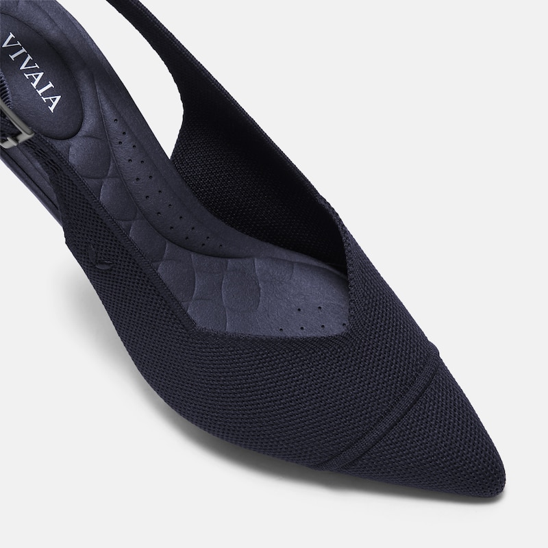 Pointed-Toe Slingback Heels (Addison), NAVY, EU40 | VIVAIA