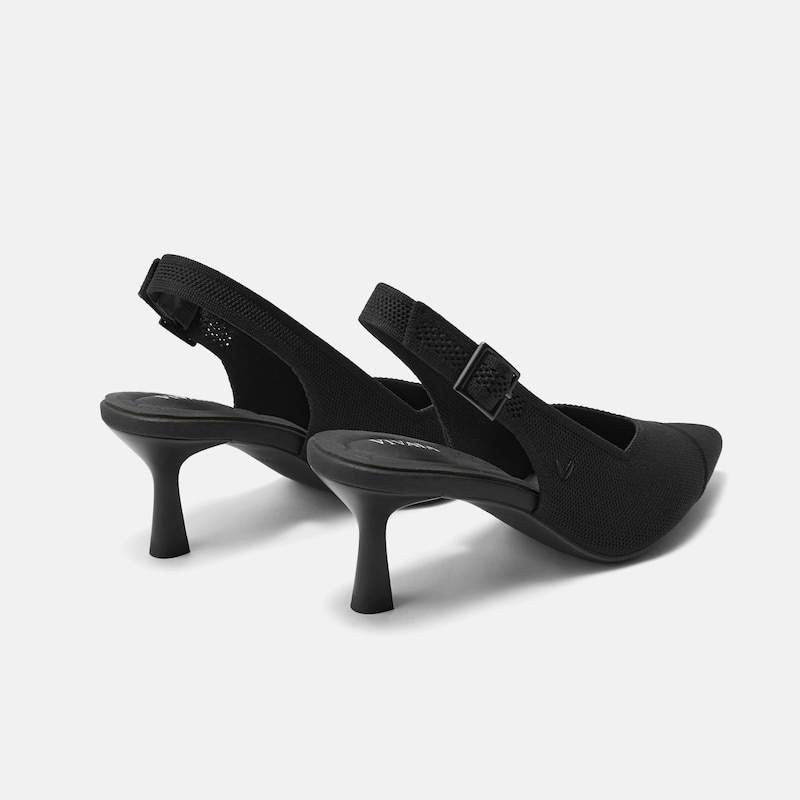 Pointed-Toe Slingback Heels (Addison), Black, EU37 | VIVAIA
