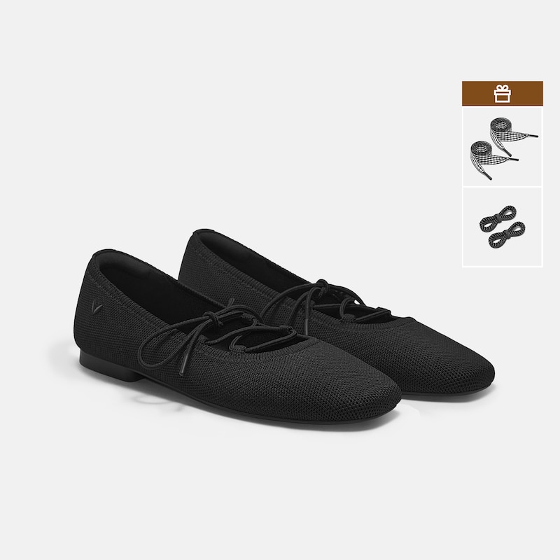 3 Laces Included Square-Toe Lace-Up Mary Janes (Miley), BLACK, EU37 | VIVAIA