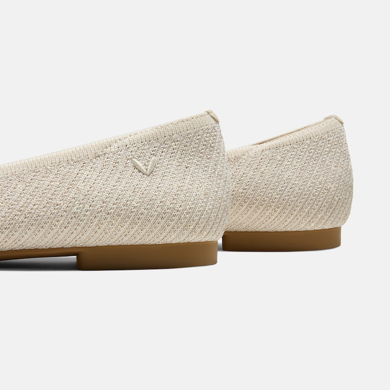 Square-Toe Lace-Up Mary Janes (Miley), GOLDEN PALE APRICOT FRENCH STRIPE, EU37 | VIVAIA