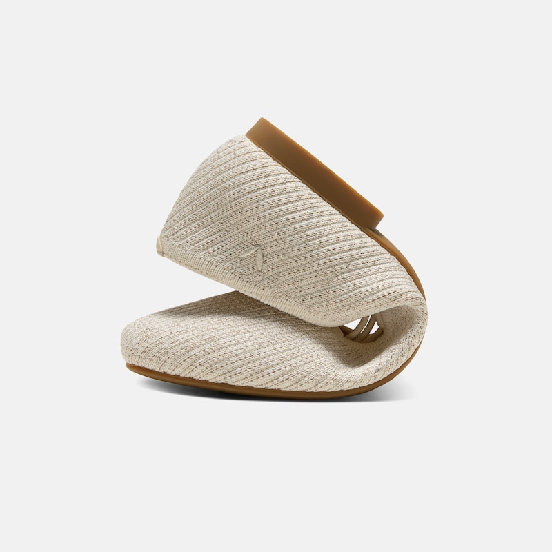 Square-Toe Lace-Up Mary Janes (Miley), GOLDEN PALE APRICOT FRENCH STRIPE, EU37 | VIVAIA