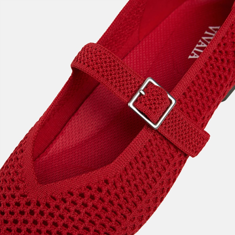 Square-Toe Mary Janes (Margot Mary Jane), RUBY RED MESH, EU37.5 | VIVAIA