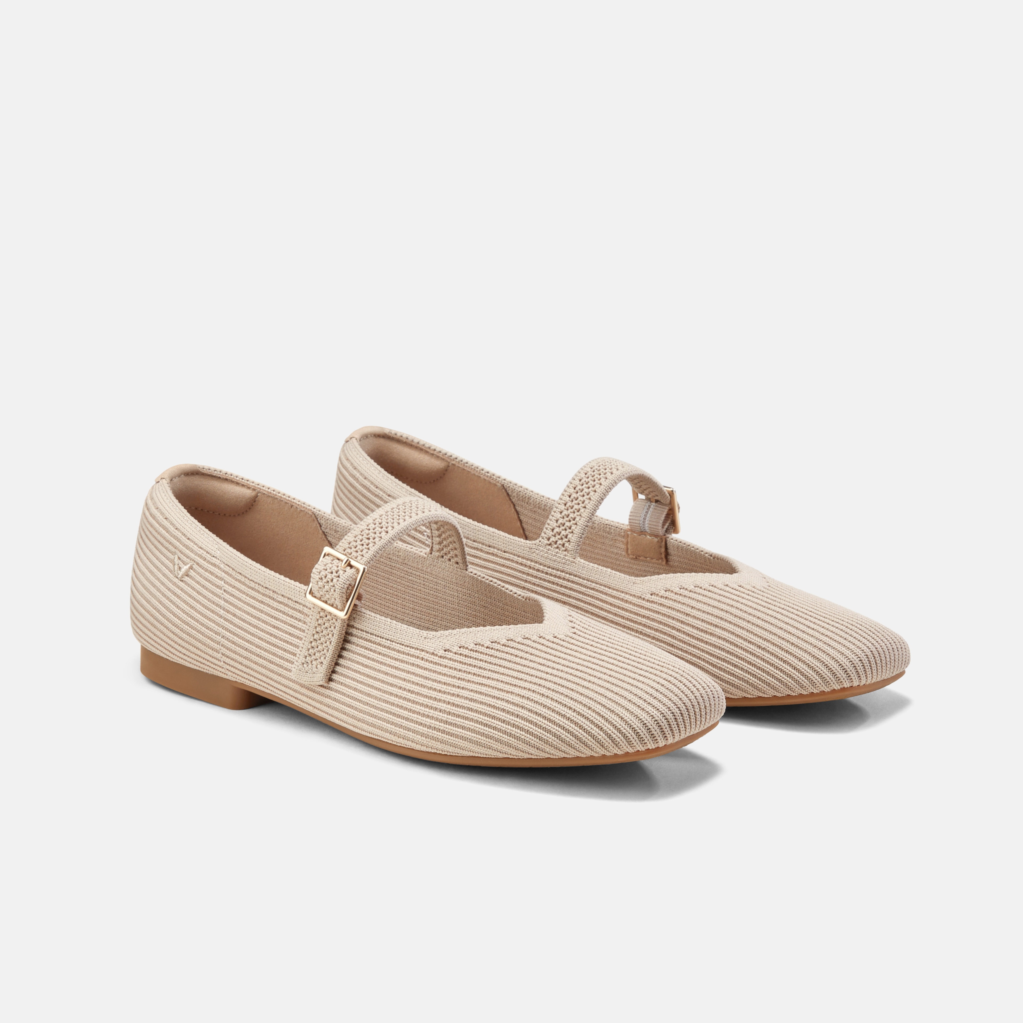 Square-Toe Mary Janes (Margot Mary Jane) - Almond