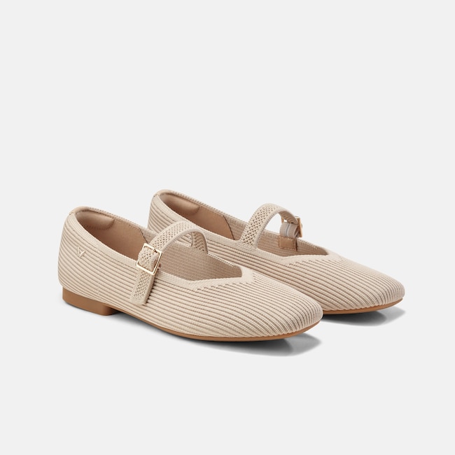 Square-Toe Mary Janes (Margot Mary Jane) - Almond